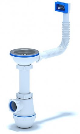 Сифон 1 1/2х40 с квадр.переливом мойки С0140S АНИ