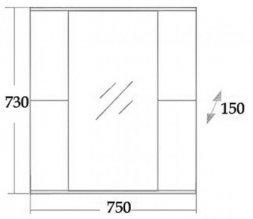 Шкаф-зеркало Onika РОДОС 75.00