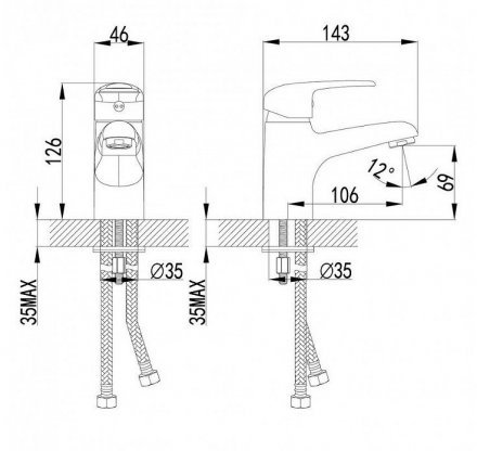 Смеситель для умывальника Lemark Прамен монолитный LM3306C