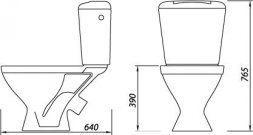 Унитаз компакт Универсал с бачком белый с декором кноп.ниж.п. ВЕН7