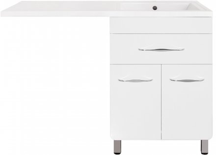 Тумба Style Line напольная ВаЛеРо 60, Космос 120, Люкс белая, PLUS