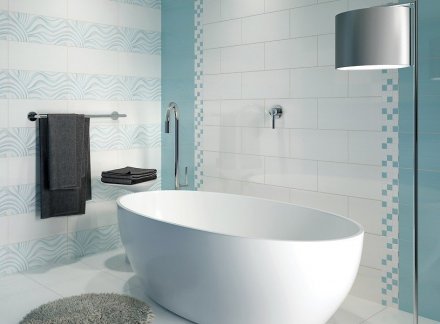 Вставка Tiffany волна белый 20х44 (TV2G051)